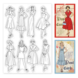 Vintage Fashion Women Clear Stamps