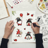 Cute Ladybug, Gnomes, Flowers Clear Silicone Stamp Seal for Card Making Decoration and DIY Scrapbooking
