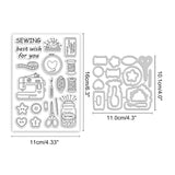 Sewing Cutting Dies and Silicone Clear Stamps Set, for DIY Scrapbooking/Photo Album, Decorative Embossing DIY Paper Card