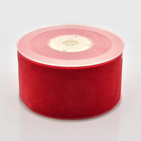 1 inch Single Face Velvet Ribbon, Dark Red, 1 inch(25.4mm), about  25yards/roll(22.86m/roll)