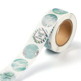 Globleland 1 Inch Thank You Theme Paper Stickers, Self Adhesive Roll Sticker Labels, for Envelopes, Bubble Mailers and Bags, Flat Round, Medium Turquoise, 2.5cm, about 500pcs/roll