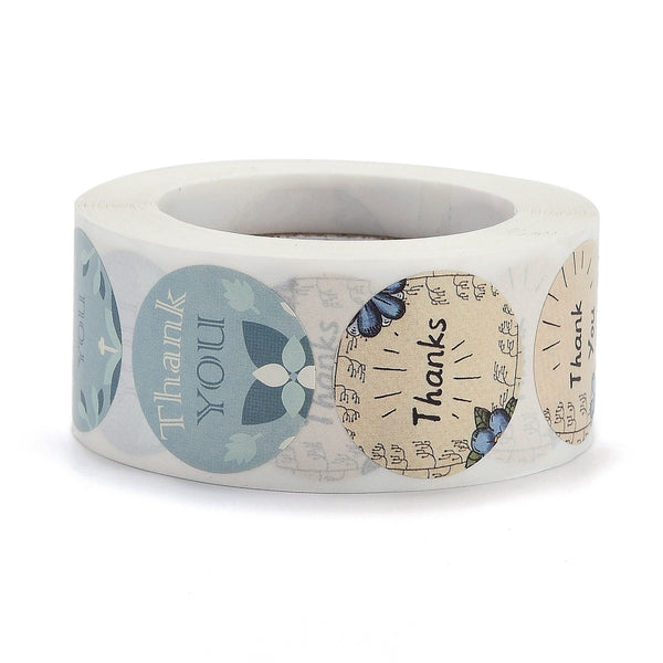 Globleland Thank You Theme Self Adhesive Paper Stickers, Colourful Rol