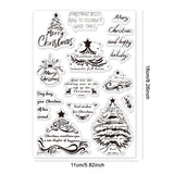 Custom Summer Theme PVC Plastic Clear Stamps, for DIY Scrapbooking, Photo Album Decorative, Cards Making, Christmas Tree, 160x110mm