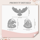 Eagle Carbon Steel Cutting Dies Stencils, for DIY Scrapbooking, Photo Album, Decorative Embossing Paper Card, Greeting Card Mold, Eagle, 108~111x100~179x0.8mm, 3pcs/set