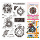 Custom Summer Theme PVC Plastic Clear Stamps, for DIY Scrapbooking, Photo Album Decorative, Cards Making, Clock, 160x110mm