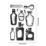 Custom Summer Theme PVC Plastic Clear Stamps, for DIY Scrapbooking, Photo Album Decorative, Cards Making, Bottle, 160x110mm