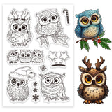 Custom Summer Theme PVC Plastic Clear Stamps, for DIY Scrapbooking, Photo Album Decorative, Cards Making, Owl, 160x110mm