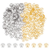 304 Stainless Steel Bead Caps, Golden & Stainless Steel Color, 6x1mm, Hole: 1mm, 120pcs/color, 2color, 240pcs