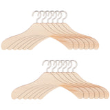 12Pcs Wood Doll Clothes Hangers, with Iron Hook, for Doll Clothing Outfits Hanging Supplies, Moccasin, 66x120x4.5mm