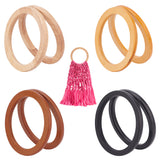 8Pcs 4 Style Wooden Purse Handles, Bag Accessories, Round Ring, Mixed Color, 13.5~14cm, 2pcs/style