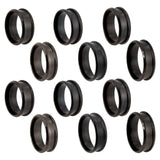 12Pcs 6 Style Stainless Steel Grooved Finger Ring Settings, Ring Core Blank, for Inlay Ring Jewelry Making, Gunmetal, Inner Diameter: 17~22mm, 2pcs/style