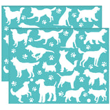 Self-Adhesive Silk Screen Printing Stencil, for Painting on Wood, DIY Decoration T-Shirt Fabric, Turquoise, Dog, 280x220mm