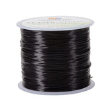 Flat Elastic Crystal String, Elastic Beading Thread, for Stretch Bracelet Making, Flat, Black, 0.8mm, about 60m/roll