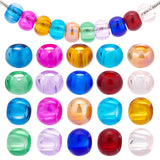 Glass European Beads, Large Hole Beads, Rondelle, Mixed Color, 14.5x10.5mm, Hole: 6.2mm