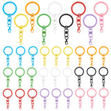 36Pcs 9 Colors Spray Painted Iron Keychain Swivel Clasps, with Lobster Claw Clasps, Mixed Color, 66.5mm, 4pcs/color