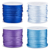 4 Rolls 4 Colors Nylon Rattail Satin Cord, Beading String, for Chinese Knotting, Jewelry Making, Mixed Color, 2mm, about 10.93 yards(10m)/roll, 1 roll/color