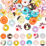 56Pcs 14 Styles Opaque Resin Cabochons, Imitation Food, Donut, Mixed Color, 19~22.5x7~10.5mm, 4pcs/style