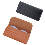 2Pcs 2 Colors PU Imitation Leather Glasses Case, Multifunctional Storage Bag, for Eyeglass, Sun Glasses Protector, Rectangle, Mixed Color, 75x170x6mm, 1pc/color