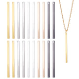 20Pcs 5 Colors Brass Bar Pendants, Rectangle, Mixed Color, 40x2x1mm, 4pcs/color