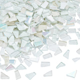 400g Glass Mosaic Tiles, Irregular Shape Mosaic Tiles, for DIY Mosaic Art Crafts, Picture Frames and More, White, 9~15x6~15x4mm, about 520pcs/box