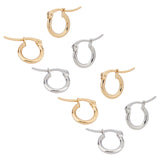 304 Stainless Steel Hoop EarRing Shapes, Hypoallergenic EarRing Shapes, Ring Shape, Golden & Stainless Steel Color, 12 Gauge, 12x2mm, pin: 0.7x1mm, 2 colors, 12pairs/color, 24pairs/box