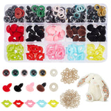 1Box Craft Plastic Doll Eyes & Nose & Lip Set, Doll Making Supplies, Mixed Color, 140pcs/box