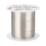 Round Copper Wire, for Wire Wrapped Jewelry Making, Silver, 22 Gauge, 0.6mm, about 164.04 Feet(50m)/roll