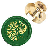 Golden Tone Brass Head, for Wax Seal Stamp DIY Scrapbooking, Peacock, 25x14.5mm