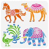 PET Hollow Out Drawing Painting Stencils, for DIY Scrapbook, Photo Album, Horse, 30x30cm