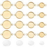 DIY Links Connectors Making Kits, Including 40 Pcs 4 Styles 304 Stainless Steel Cabochon Connector Settings and 48 Pcs 4 Styles Transparent Glass Cabochons, Golden, Settings: 10pcs/style, Cabochons: 12pcs/style