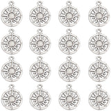 100Pcs Tibetan Style Alloy Pendants, Sun, Antique Silver, 19x15.5x1.8mm, Hole: 1.8mm