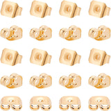 Brass Ear Nuts, Friction Earring Backs for Stud Earrings, Long-Lasting Plated, Real 18K Gold Plated, 6x4.5x3.5mm, Hole: 0.8mm, 24pcs/set