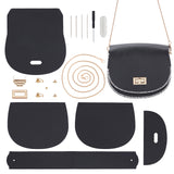 DIY Purse Making Kits, including Imitation Leather Covers and Alloy Findings, Black, 19.1x14.7x0.2cm, Hole: 1.5mm