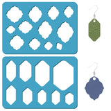 Acrylic Earring Handwork Template, Card Leather Cutting Stencils, Deep Sky Blue, Geometric Pattern, 130x90x2mm, 2pcs/set