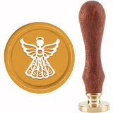 Brass Wax Seal Stamp with Handle, for DIY Scrapbooking, Angel Pattern, 3.5x1.18 inch(8.9x3cm)