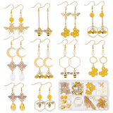 DIY Bee Dangle Earring Making Kit, Including Brass & Alloy Pendants & Link Connectors, Brass Earring Hooks, Glass Pearl Beads & Pendants, Golden, 138Pcs/box