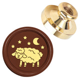 Golden Tone Brass Head, for Wax Seal Stamp DIY Scrapbooking, Sheep, 25x14.5mm