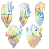 5Pcs Colorful Suncatcher Rainbow Prism Electrostatic Glass Stickers, Diamond Waterproof Laser PVC Window Static Decals, Blue, 140~152x57~100x0.2mm