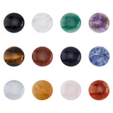 12Pcs 12 Styles Natural & Synthetic Mixed Gemstone Cabochons, Half Round, Mixed Dyed and Undyed, 24.5~25x4~7mm, 1pc/style