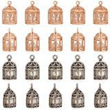 20Pcs 2 Colors Zinc Alloy Bead Cage Pendants, with ABS Plastic Imitation Pearl Beads, Cadmium Free & Lead Free, Birdcage, Mixed Color, 20x13x12.5mm, Hole: 1.5mm, 10pcs/colors