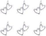 Tibetan Style Alloy Pendants, Heart to Heart, Antique Silver, 18x15x2mm, Hole: 1.5mm, 100pcs/box