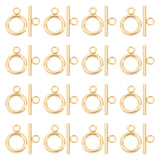 20Set 304 Stainless Steel Toggle Clasps, Golden, Ring: 16x12x2mm, Hole: 2.5mm, Bar: 18x7x2mm, Hole: 3mm