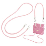 2Pcs 2 Style PU Leather Bag Handles, with Alloy Snap Clasp, Pink, 357~1300mm, 1pc/style