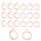 40Pcs 2 Style 304 Stainless Steel Leverback Earring Findings, with Loop, Rose Gold, 14.5~16x10~12.5x1.5~2mm, Hole: 1.4mm, Pin: 0.7x0.9mm, 20pcs/style