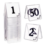 Acrylic Table Number Sign, Reservation Signage Board, Desk Sign Plate, for Wedding, Hotel, Resturant, Number 1~50, Black, 74.5~75x73x60mm, 50pcs/set