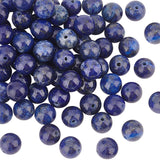 Natural Lapis Lazuli Beads Strands, Dyed, Round, Blue, 8mm, Hole: 1mm, about 22~24pcs/strand, 7.6 inch, 4strands/box