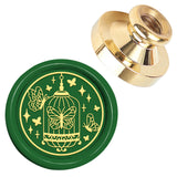 Golden Tone Wax Seal Brass Stamp Head, for Wax Seal Stamp, Butterfly, 25x14.5mm