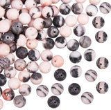 2 Strands Natural Zebra Jasper Round Beads Strands, 8~8.5mm, Hole: 1mm, about 47pcs/strand, 15.5 inch