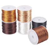 Nylon Rattail Satin Cord, Beading String, for Chinese Knotting, Jewelry Making, Mixed Color, 1.5mm, about 15m/roll, 6 colors, 1roll/color, 6rolls