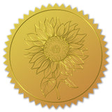 Self Adhesive Gold Foil Embossed Stickers, Medal Decoration Sticker, Floral Pattern, 5x5cm